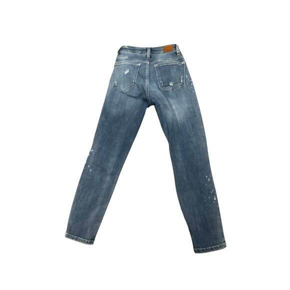 Judy Blue Jeans Womens 5/27 Blue Distressed Skinny Stretch Dark Wash Denim - Picture 5 of 9